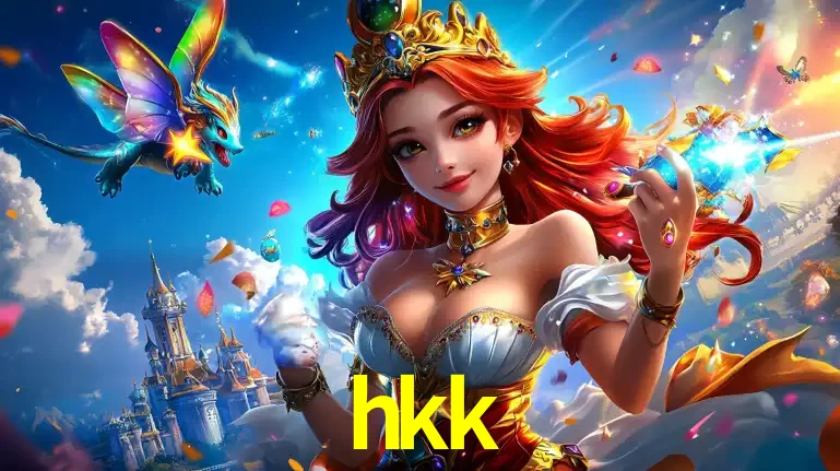 A princesa de um reino de fantasia mágico, com seu pequeno dragão, apresentando um mundo de prêmios encantados nos jogos de caça-níqueis do cassino hkk.